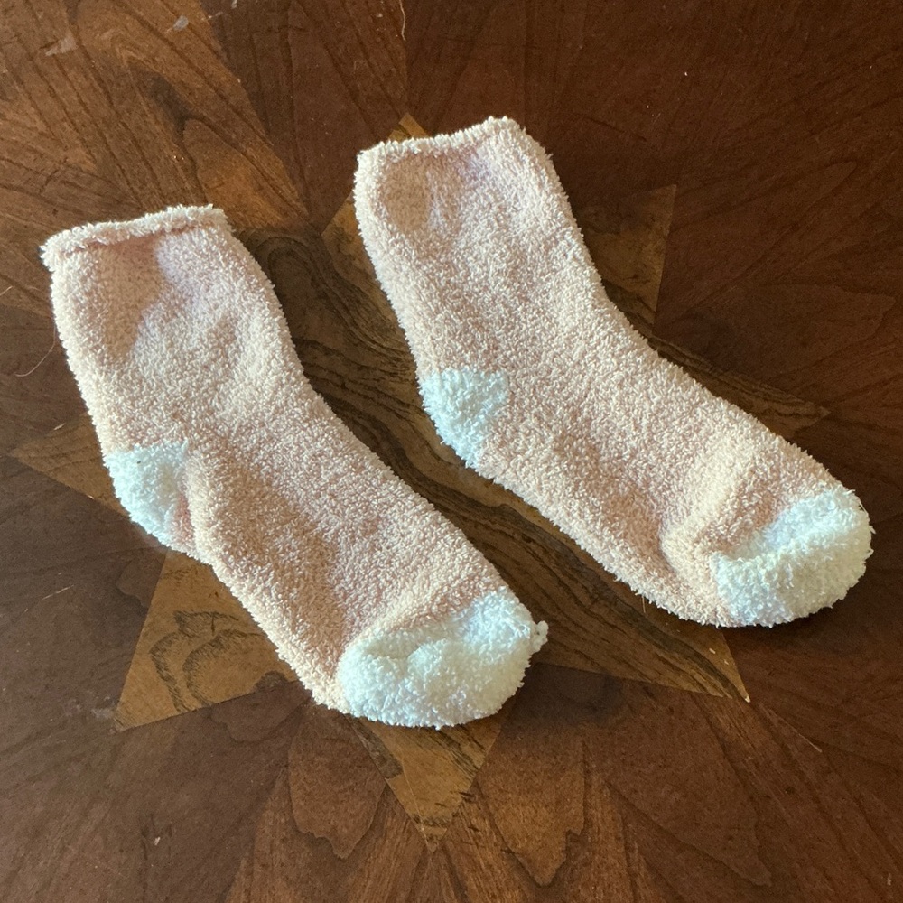 Cozy Pink and White Socks